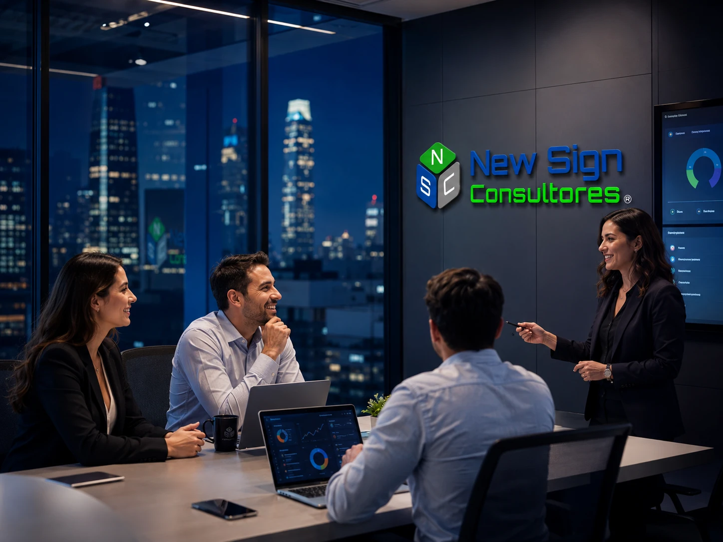 Equipo de New Sign Consultores durante una reunión corporativa